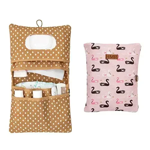 HAMUR Baby Diaper Bag Organizer – Travel-Friendly, Compact & Foldable | Stroller Pouch for Newborn Essentials – Must-Have for Boys & Girls (Swan) - HAMUR HOME