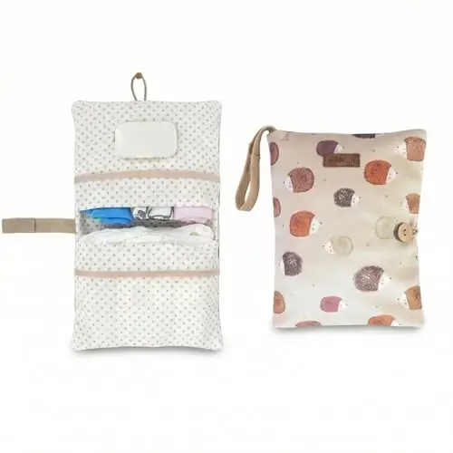 HAMUR Baby Diaper Bag Organizer – Travel-Friendly, Compact & Foldable | Stroller Pouch for Newborn Essentials – Must-Have for Boys & Girls (URchin) 