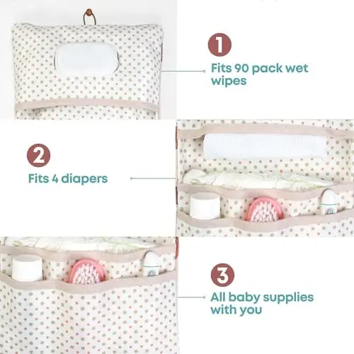 HAMUR Baby Diaper Bag Organizer – Travel-Friendly, Compact & Foldable | Stroller Pouch for Newborn Essentials – Must-Have for Boys & Girls (URchin) - 5