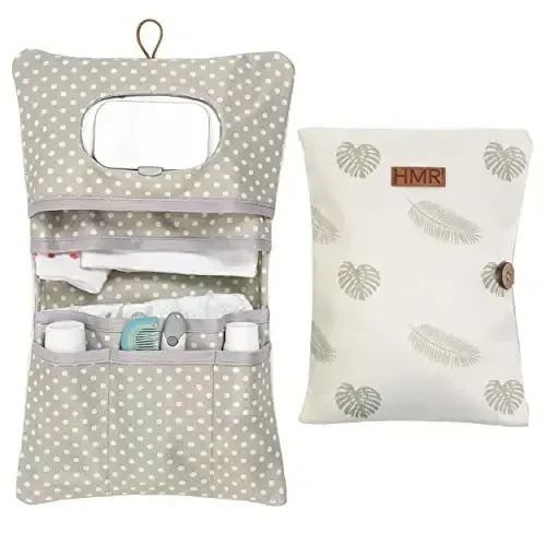 HAMUR Baby Diaper Bag Organizer – Travel-Friendly, Compact & Foldable | Stroller Pouch for Newborn Essentials – Must-Have for Boys & Girls (Leaves) - HAMUR HOME