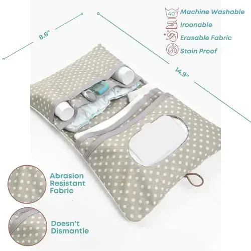 HAMUR Baby Diaper Bag Organizer – Travel-Friendly, Compact & Foldable | Stroller Pouch for Newborn Essentials – Must-Have for Boys & Girls (Leaves) - HAMUR HOME (1)