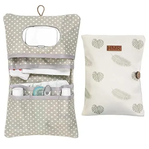 HAMUR Baby Diaper Bag Organizer – Travel-Friendly, Compact & Foldable | Stroller Pouch for Newborn Essentials – Must-Have for Boys & Girls (Leaves) - HAMUR HOME