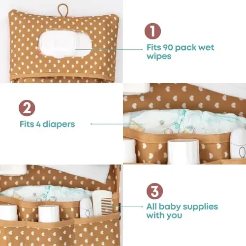 HAMUR Baby Diaper Bag Organizer – Travel-Friendly, Compact & Foldable | Stroller Pouch for Newborn Essentials – Must-Have for Boys & Girls (Swan) - 3