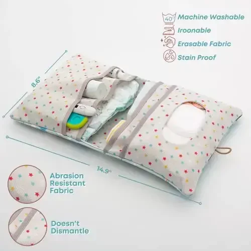 HAMUR Baby Diaper Bag Organizer – Travel-Friendly, Compact & Foldable | Stroller Pouch for Newborn Essentials – Must-Have for Boys & Girls (Animal) - 2