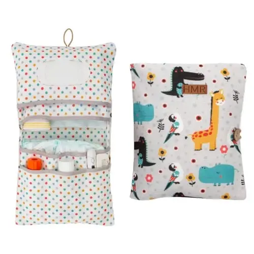 HAMUR Baby Diaper Bag Organizer – Travel-Friendly, Compact & Foldable | Stroller Pouch for Newborn Essentials – Must-Have for Boys & Girls (Animal) 