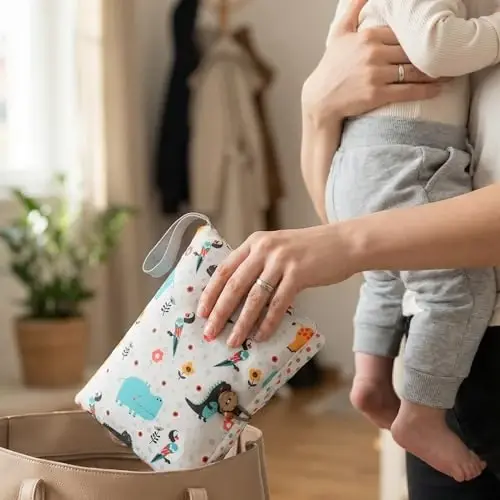HAMUR Baby Diaper Bag Organizer – Travel-Friendly, Compact & Foldable | Stroller Pouch for Newborn Essentials – Must-Have for Boys & Girls (Animal) - 2