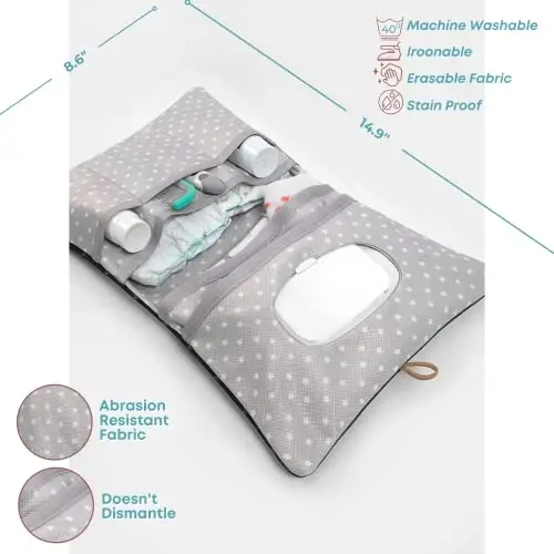 HAMUR Baby Diaper Bag Organizer – Travel-Friendly, Compact & Foldable | Stroller Pouch for Newborn Essentials – Must-Have for Boys & Girls (Anchor) - 2