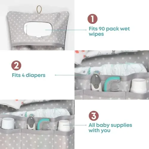 HAMUR Baby Diaper Bag Organizer – Travel-Friendly, Compact & Foldable | Stroller Pouch for Newborn Essentials – Must-Have for Boys & Girls (Anchor) - 3