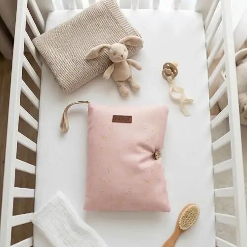 HAMUR Baby Diaper Bag Organizer – Compact & Foldable Stroller Pouch for Newborn Essentials | Travel-Friendly | Fits Boys & Girls (Solid Pink) - HAMUR HOME