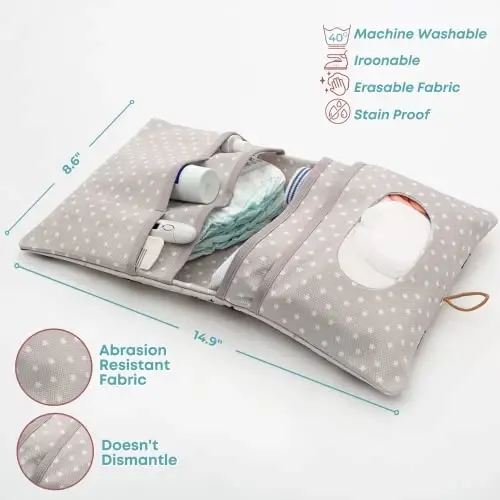 HAMUR Baby Diaper Bag Organizer – Compact & Foldable Stroller Pouch for Newborn Essentials | Travel-Friendly | Fits Boys & Girls ( Fox) - 2