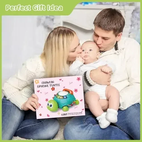 Hanayo Baby Toys 6 to 12 Months，Musical Turtle Crawling Girl Toys for 12-18 Months,Infant Early Learning Educational Toy,Girl & Boy Gift Essentials for Newborn 7 8 9 11+ Months 1-2 Year Old(Green) - 6