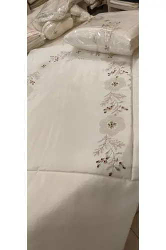 Hand Embroidered Needle Lace Rococo Silk Satin Prayer Mat - 6