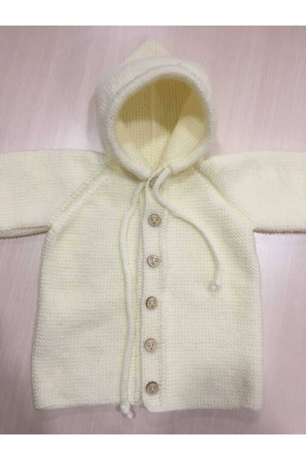 Hand Knit Baby Cardigan Handmade Baby Knit Cardigan - 1