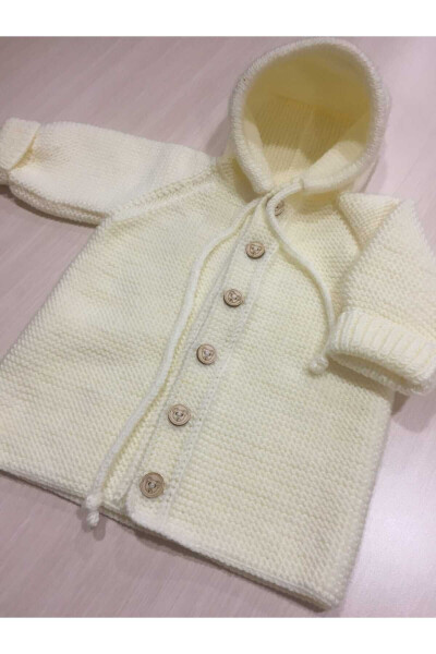 Hand Knit Baby Cardigan Handmade Baby Knit Cardigan - 2