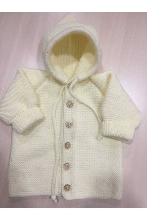 Hand Knit Baby Cardigan Handmade Baby Knit Cardigan - 3