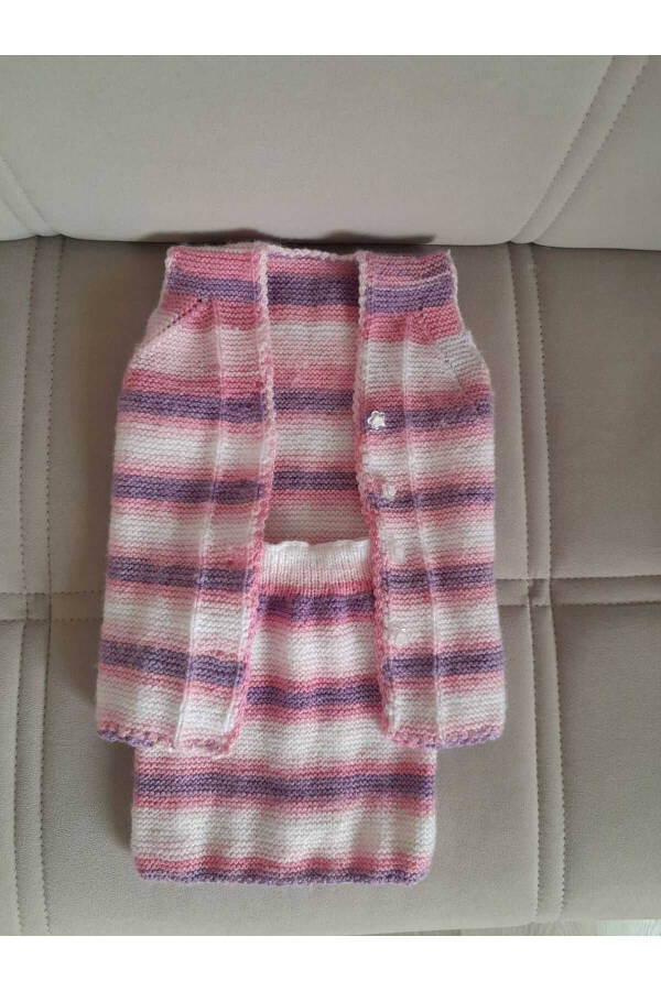 Hand Knit Baby Skirt and Vest Set (2-3 years) - 1