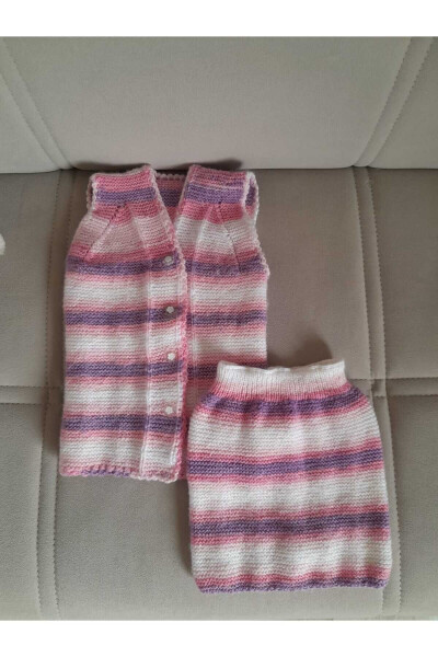 Hand Knit Baby Skirt and Vest Set (2-3 years) - 2