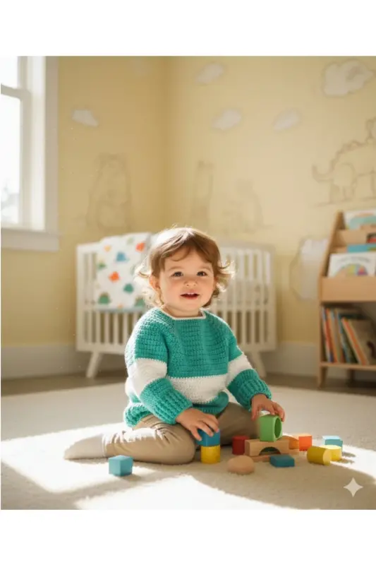Hand-Knit Baby Sweater 1-2 Years - CECILETTA