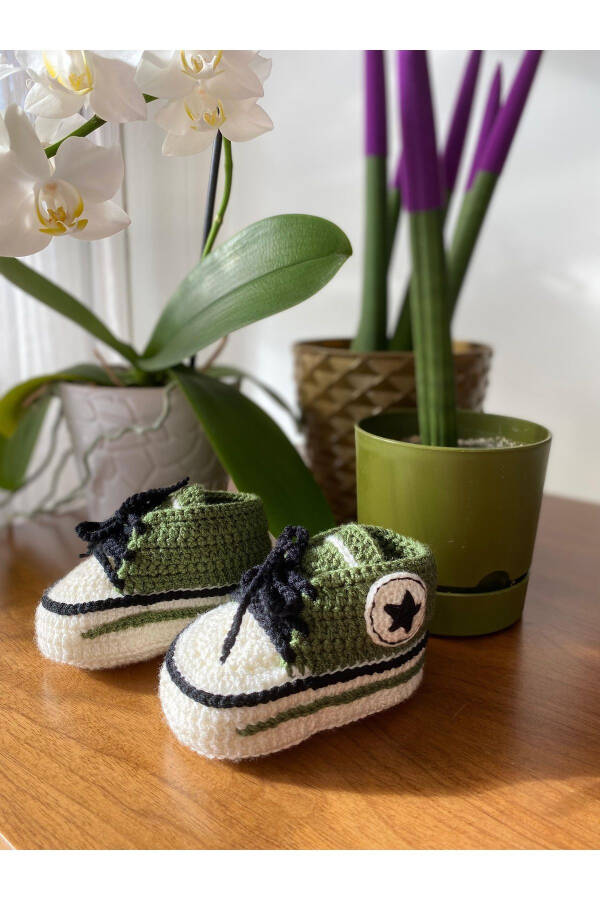Hand-knitted Baby Booties with Laces - 2
