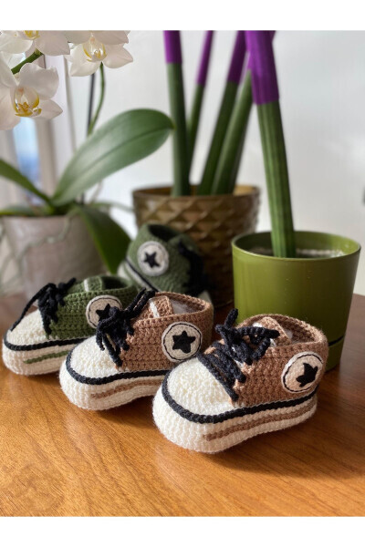 Hand-knitted Baby Booties with Laces - 3