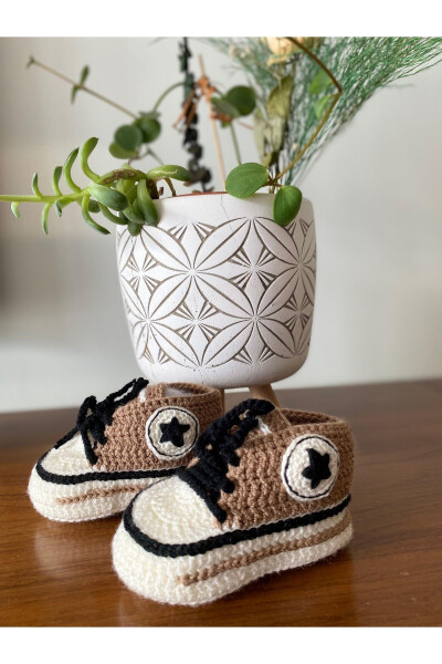 Hand-knitted Baby Booties with Laces - CEZVE HOME