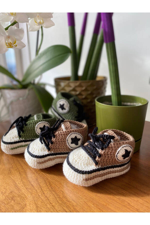 Hand-knitted Baby Booties with Laces - 2