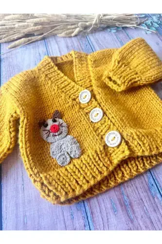 Hand Knitted Baby Boy Cardigan - SERASKIDS (1)