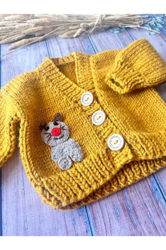 Hand Knitted Baby Boy Cardigan - 2