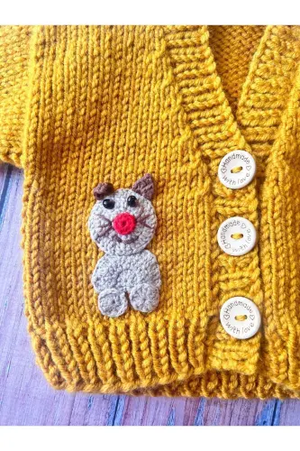 Hand Knitted Baby Boy Cardigan - 3