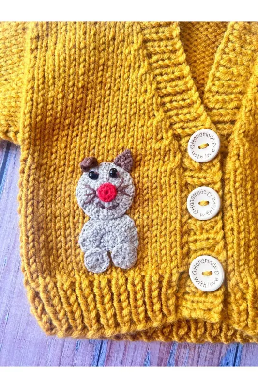 Hand Knitted Baby Boy Cardigan - 3