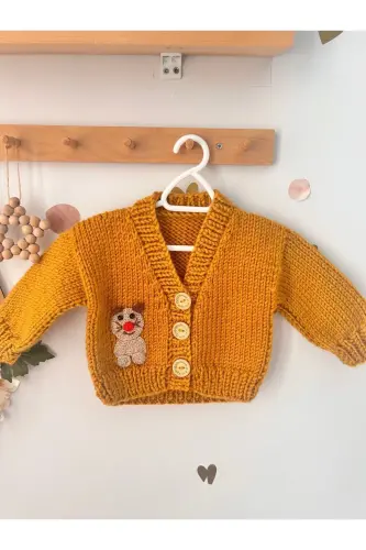 Hand Knitted Baby Boy Cardigan - 6