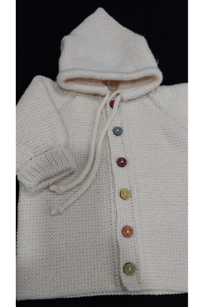 Hand-Knitted Baby Cardigan Handmade Baby Children Knit Cardigan - 3