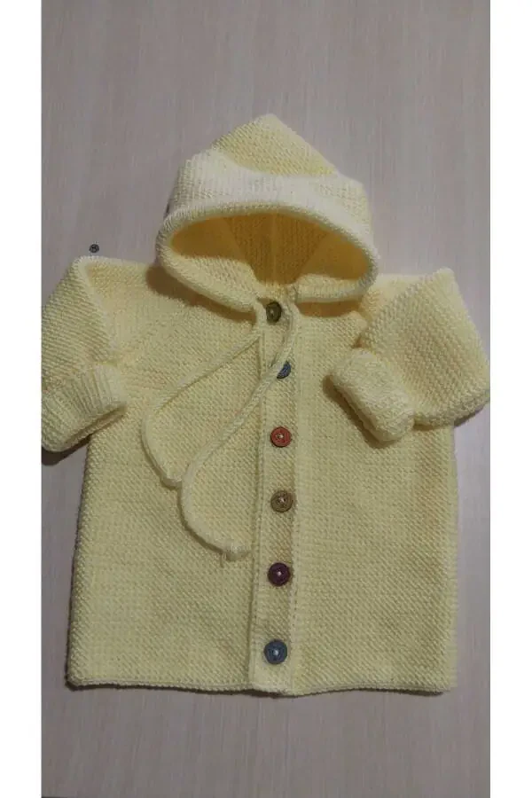 Hand Knitted Baby Cardigan Handmade Baby Knit Cardigan - 1