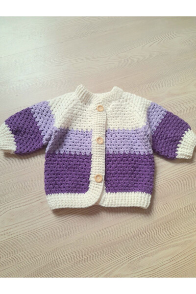 Hand knitted baby girl cardigan - 1