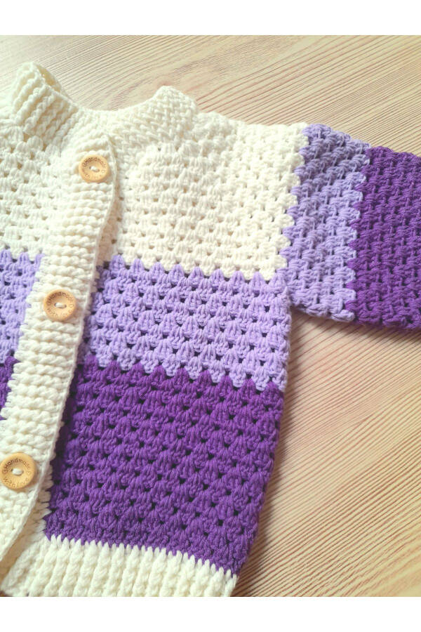 Hand knitted baby girl cardigan - 3