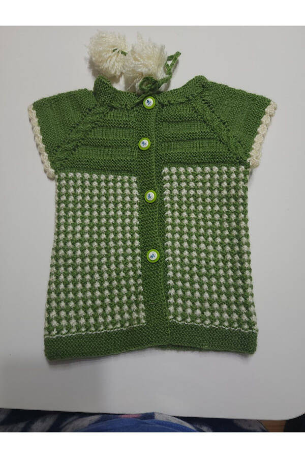 Hand knitted baby vest - 1