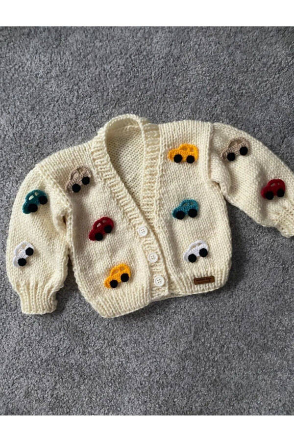 Hand knitted car baby sweater - 1