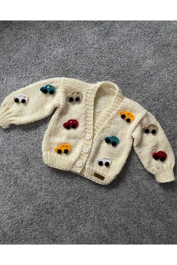 Hand knitted car baby sweater - 2