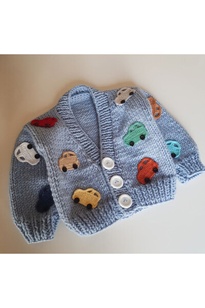 Hand knitted car baby sweater - 2