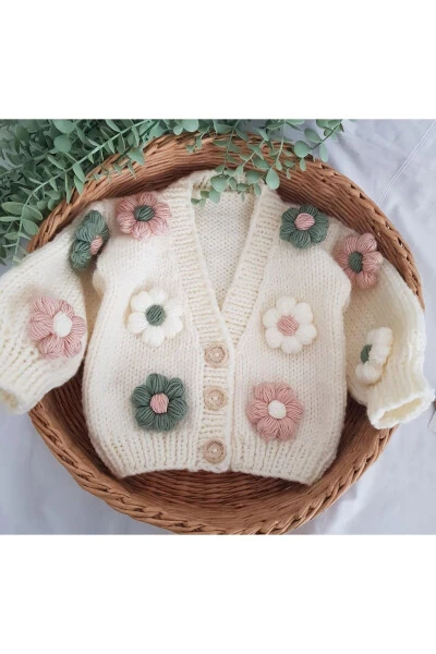 Hand-knitted children's cardigan, baby cardigan - GENEL MARKALAR