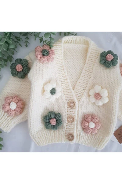 Hand-knitted children's cardigan, baby cardigan - 3
