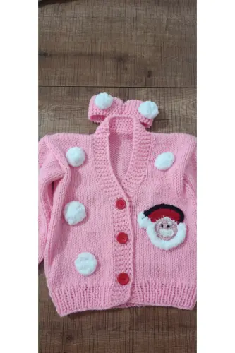 HAND-KNITTED CHILDREN'S CARDIGAN - Pink 