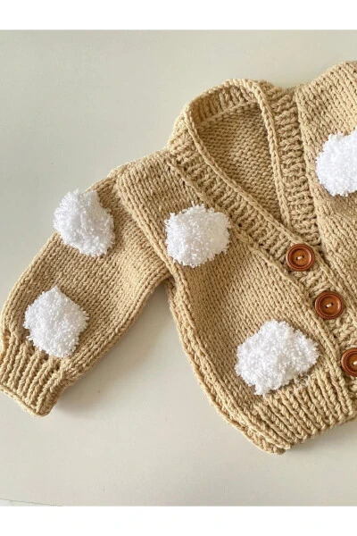 Hand-Knitted Cloudy Baby Cardigan - 2