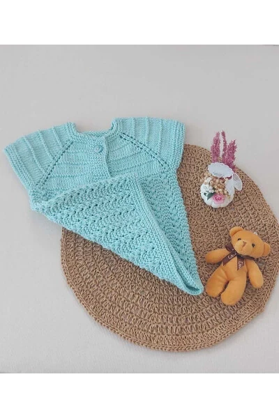 Hand knitted cotton vest for your newborn baby. Buttoned, 0-12 months. - 3