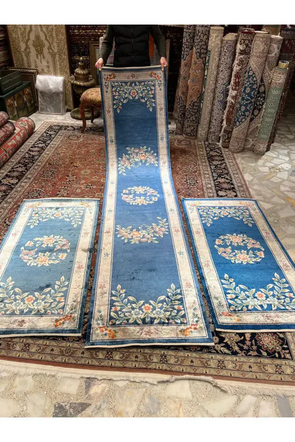 Hand Woven Chinese Silk Runner 3 Pieces Available Size 303x70 - 1