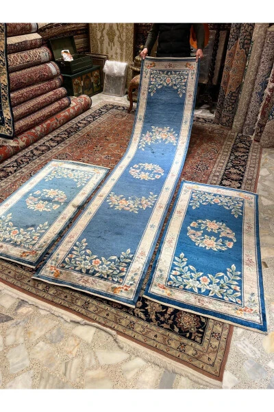 Hand Woven Chinese Silk Runner 3 Pieces Available Size 303x70 - 4