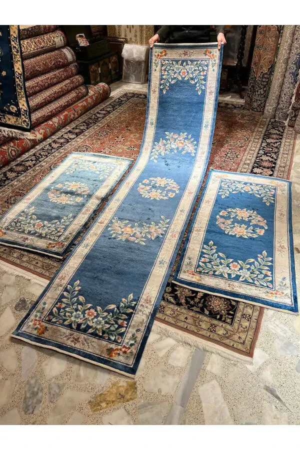 Hand Woven Chinese Silk Runner 3 Pieces Available Size 303x70 - 8