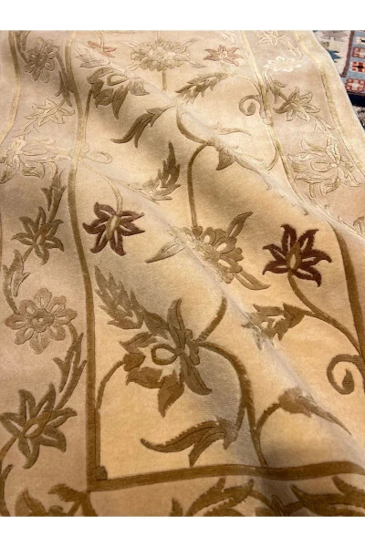 Hand-woven Dalyana Runner, First Class Quality Silk Wool Blend, Thinly Woven, 4x80 cm - 6