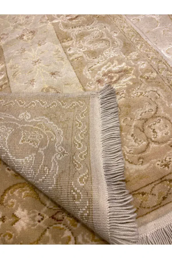 Hand Woven Ottoman Uşak Runner Silk Wool Mix 300x80-Kerem - 6