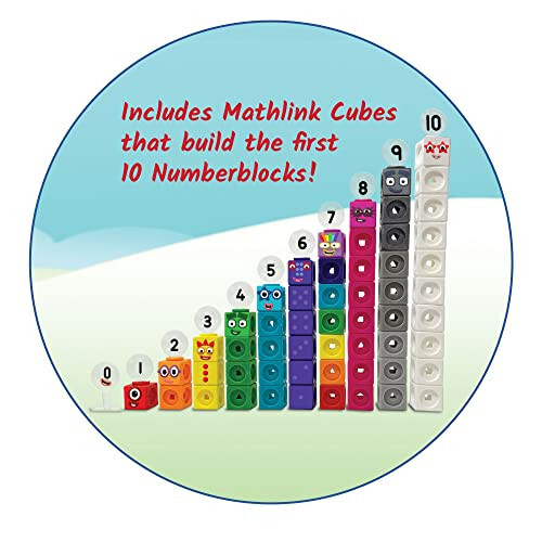 Hand2Mind MathLink Cubes Numberblocks 1-10 Activity Set, 30 Preschool Learning Activities, Counting Blocks, Linking Cubes, Educational Toys for Kids, Number Games, Math Manipulatives Kindergarten - 2